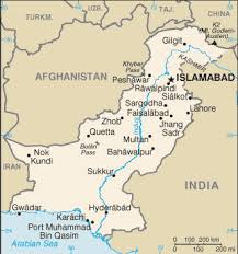 Map of Pakistan.