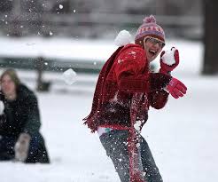 snowball fight in Trinity
