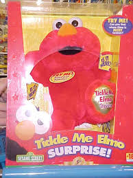 The toy laughs when you tickle it ...