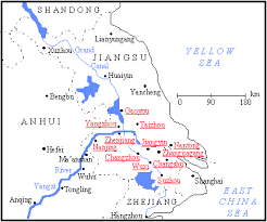 Map of Jiangsu Province, China