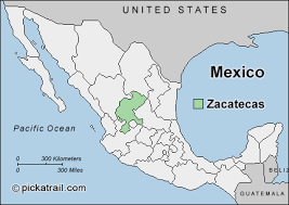 Map of Zacatecas.