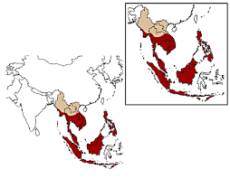 M. fascicularis range (in red)