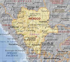 Durango, Mexico Physical Map