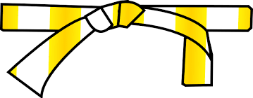 Ceinture blanche-jaune.