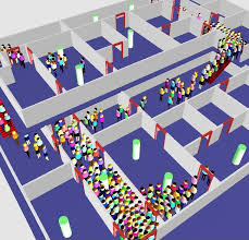High density crowd with panic ...