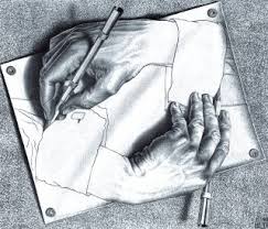 M. C. Escher zweier Hände,