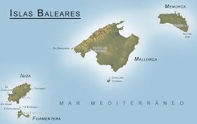 Mapa de las islas Baleares.