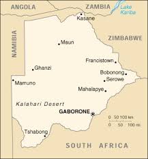 [Country map of Botswana]