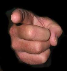 pointing fingers at