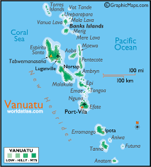 Vanuatu large color map by