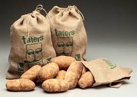 in a Taters burlap bag.