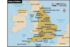Mapa de Inglaterra con todas