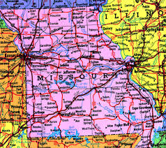 map of the state of Missouri