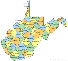 West Virginia County Map - WV