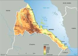 Eritrea, topographic map