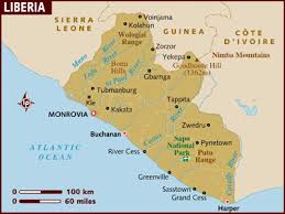 Liberia map AFRICA - Country